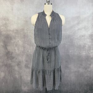 White House Black Market Mini Dress Womens Medium Sundrop Black Flirty Chic Boho